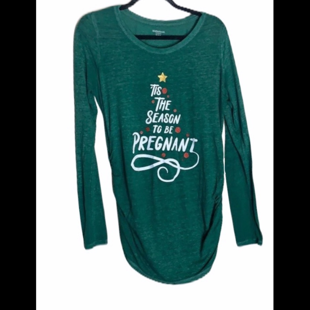 Motherhood Maternity Christmas pregnant shirt.